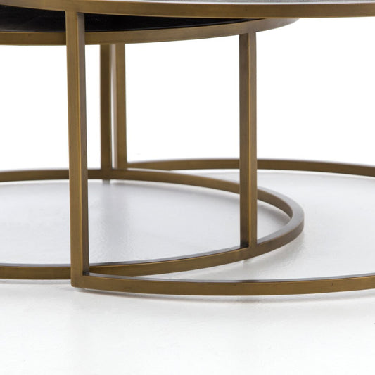 Four Hands - Shagreen Nesting Coffee Table - Brass - VBEN-018 veiw 2