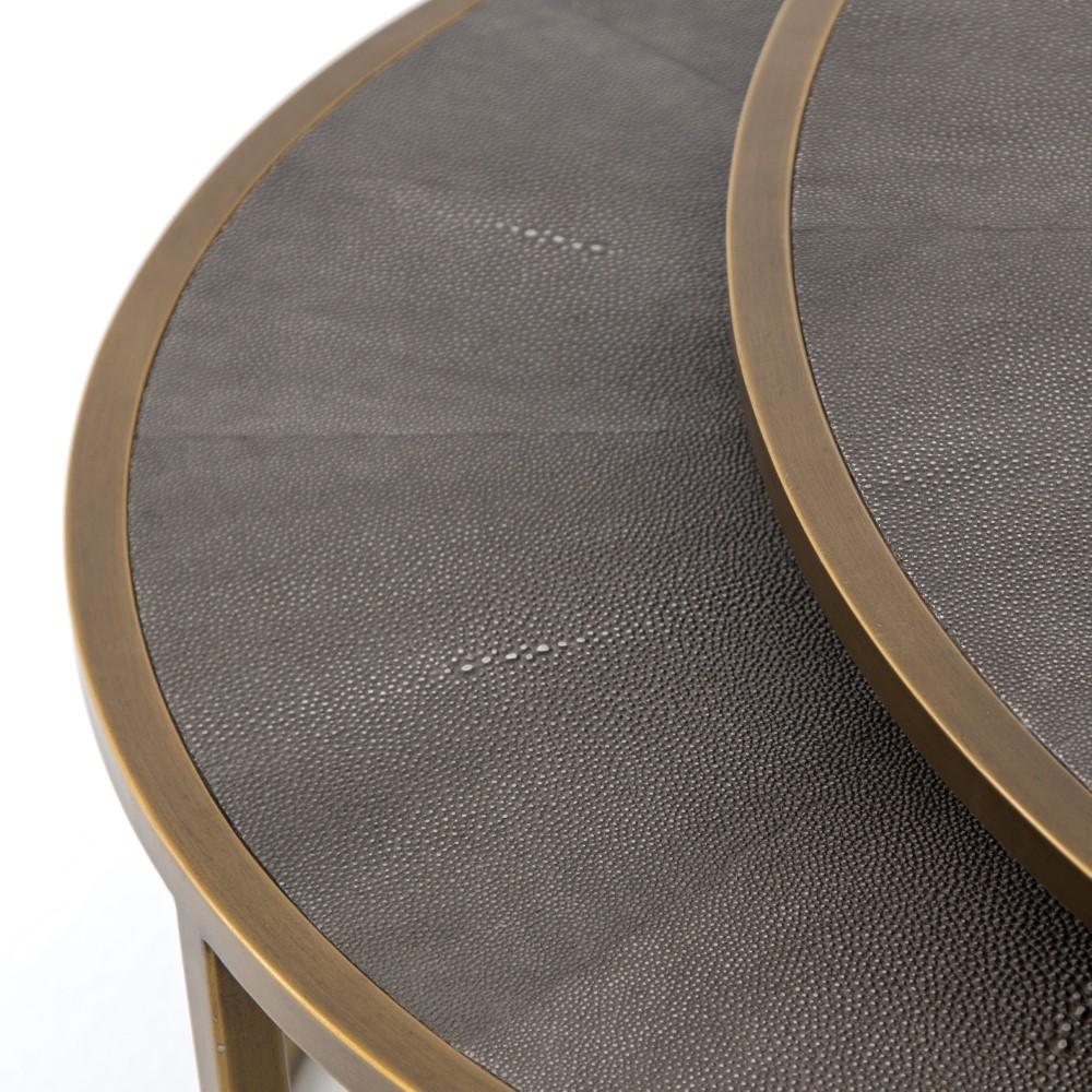 Four Hands - Shagreen Nesting Coffee Table - Brass - VBEN-018 veiw 3