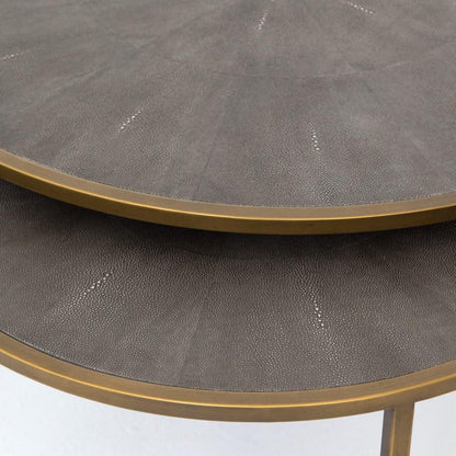 Four Hands - Shagreen Nesting Coffee Table - Brass - VBEN-018 veiw 4