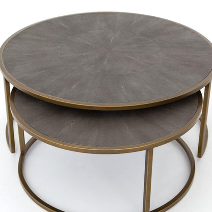 Four Hands - Shagreen Nesting Coffee Table - Brass - VBEN-018 veiw 5