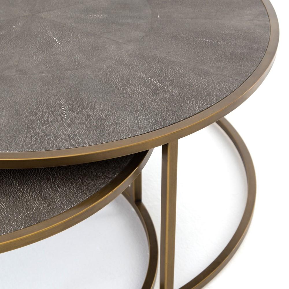 Four Hands - Shagreen Nesting Coffee Table - Brass - VBEN-018 veiw 6