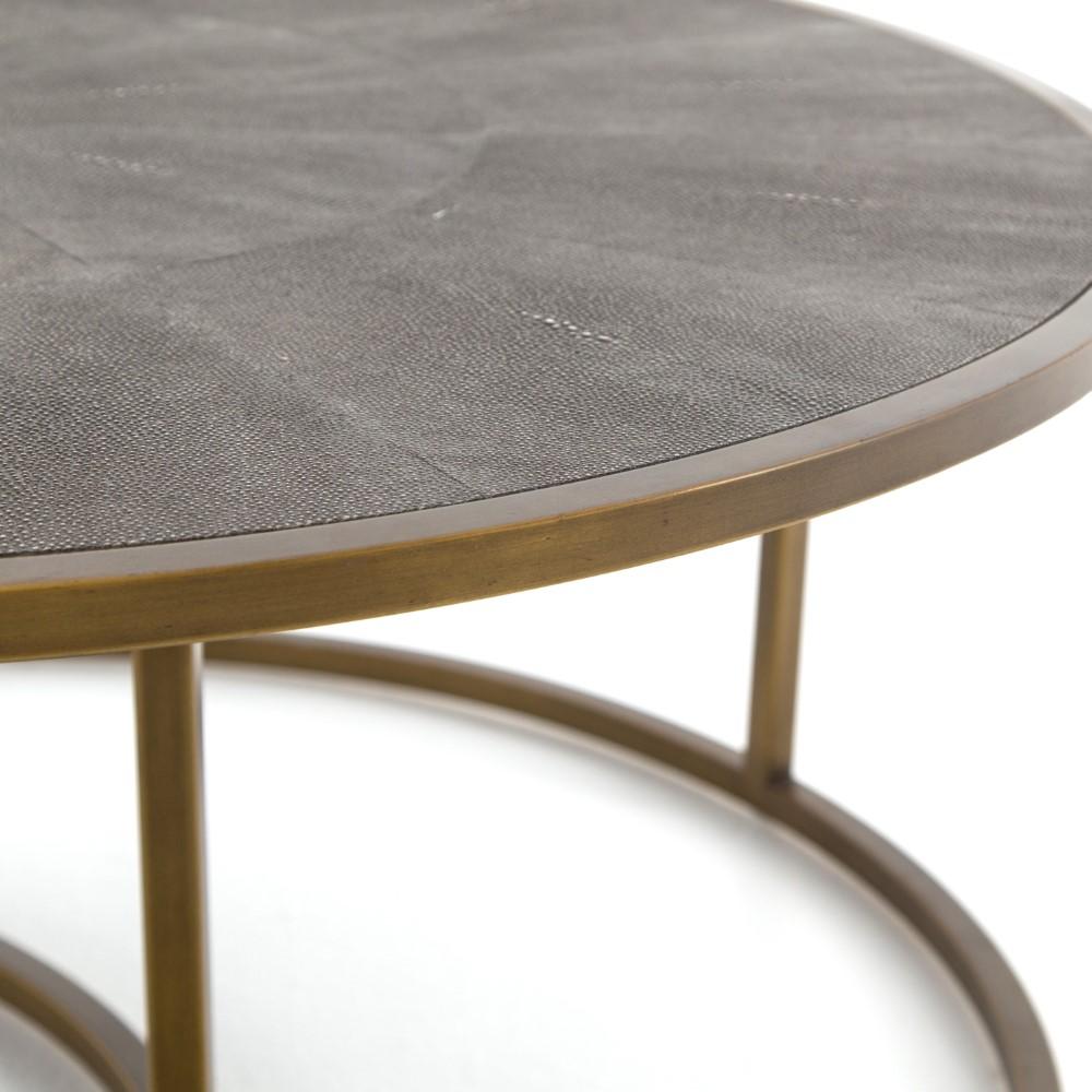 Four Hands - Shagreen Nesting Coffee Table - Brass - VBEN-018 veiw 7