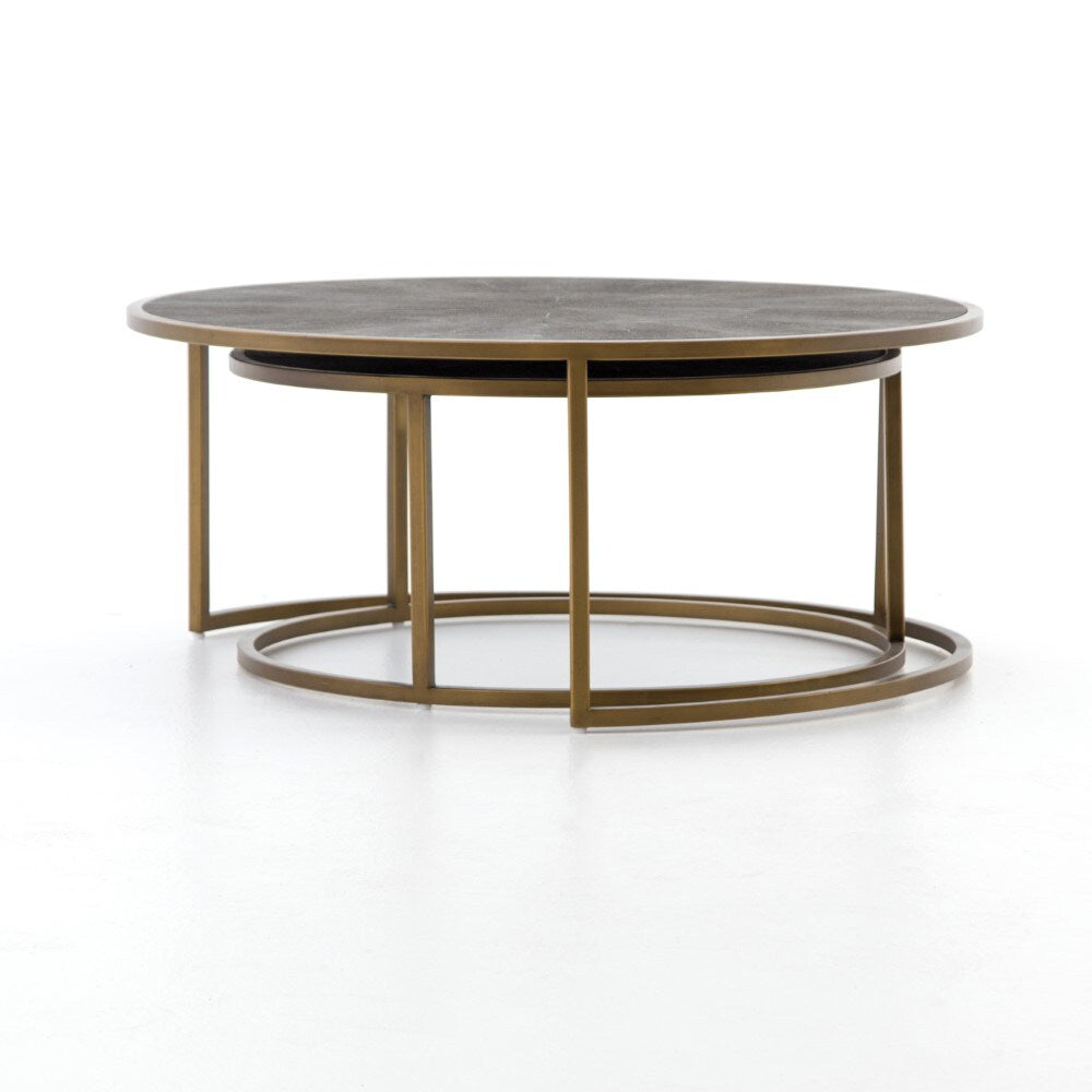 Four Hands - Shagreen Nesting Coffee Table - Brass - VBEN-018 veiw 8
