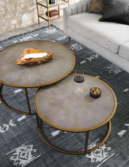 Four Hands - Shagreen Nesting Coffee Table - Brass - VBEN-018 veiw 11