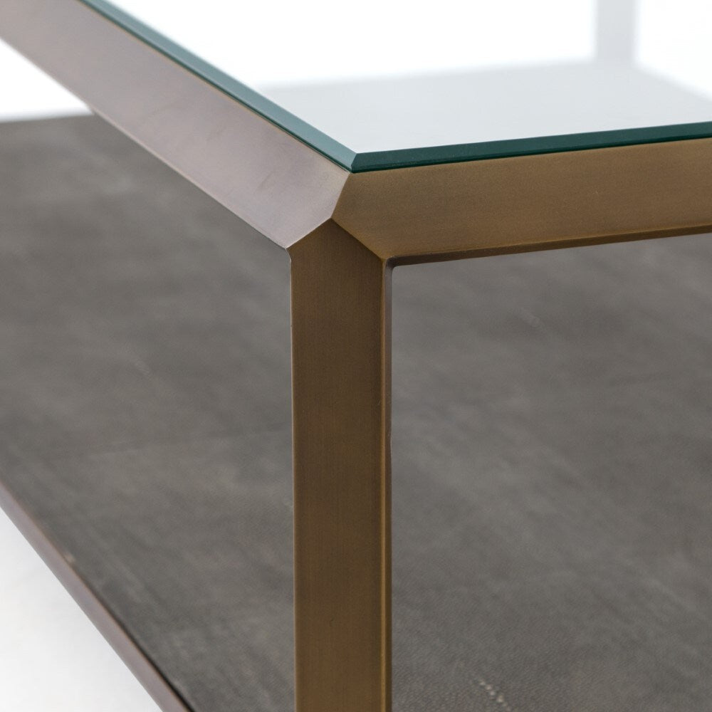Four Hands - Shagreen Shadow Box Coffee Table - Brass - VBEN-016A veiw 4