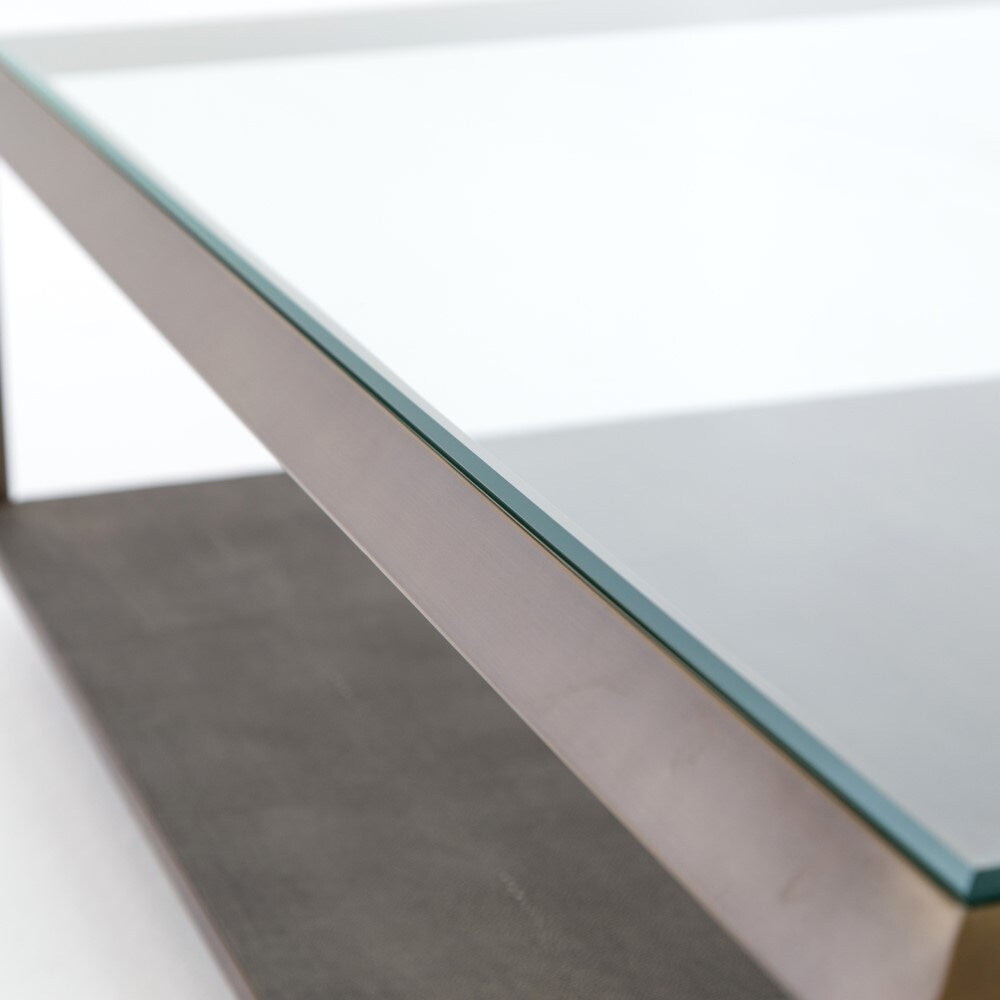 Four Hands - Shagreen Shadow Box Coffee Table - Brass - VBEN-016A veiw 6