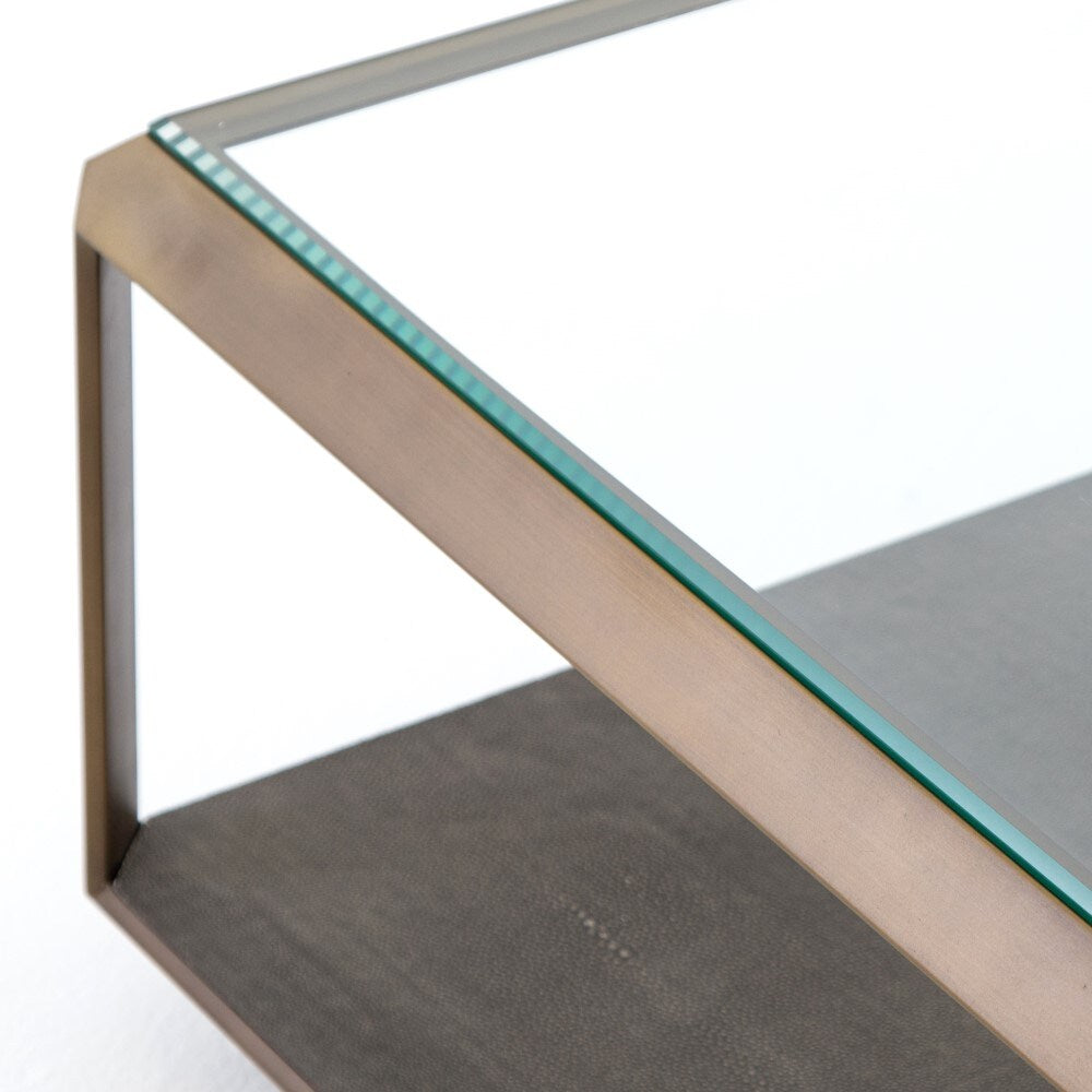 Four Hands - Shagreen Shadow Box Coffee Table - Brass - VBEN-016A veiw 7