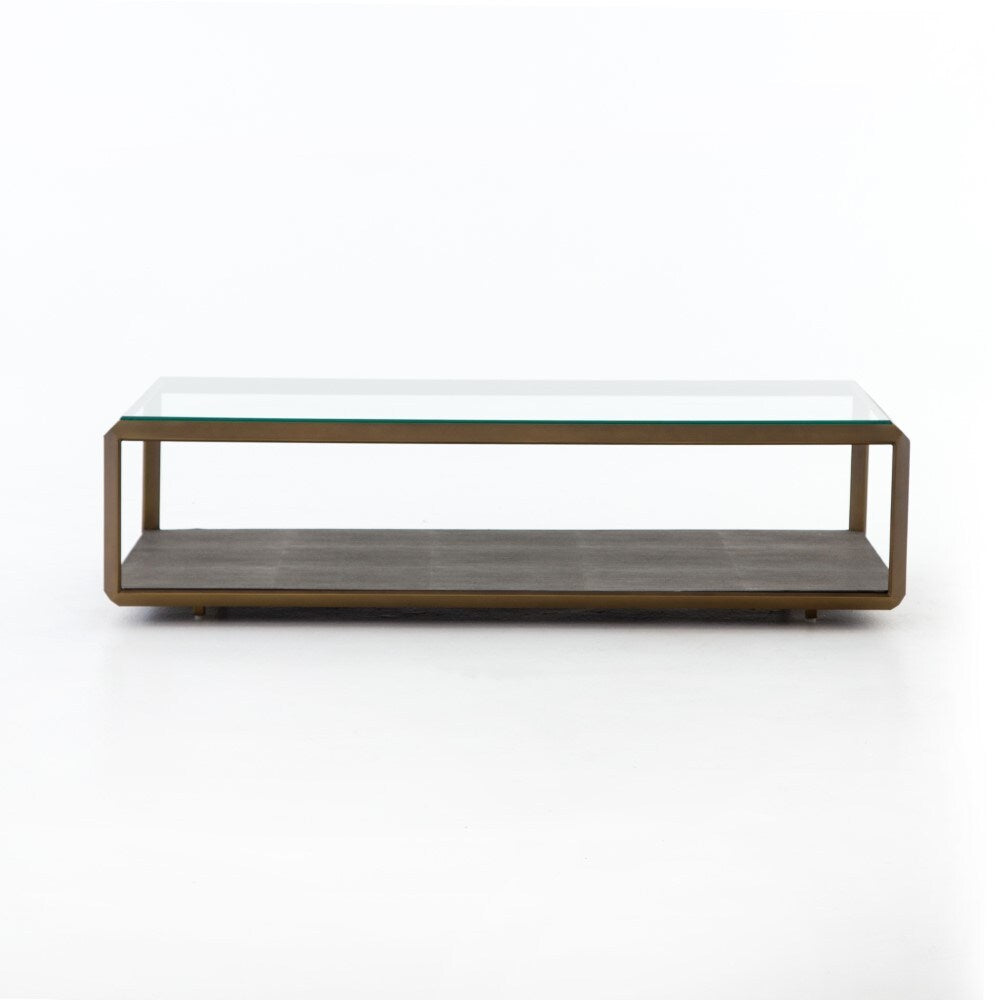 Four Hands - Shagreen Shadow Box Coffee Table - Brass - VBEN-016A veiw 8