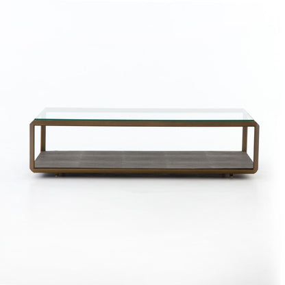 Four Hands - Shagreen Shadow Box Coffee Table - Brass - VBEN-016A veiw 8