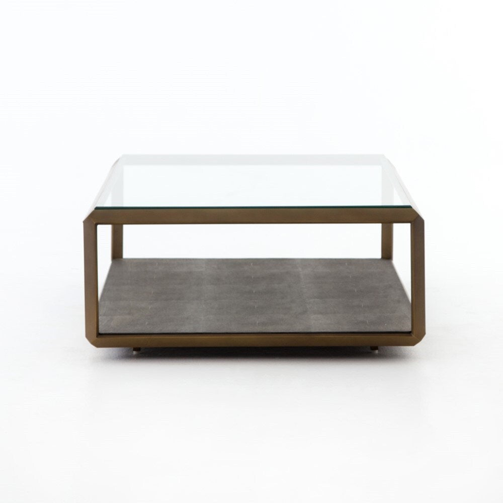 Four Hands - Shagreen Shadow Box Coffee Table - Brass - VBEN-016A veiw 9