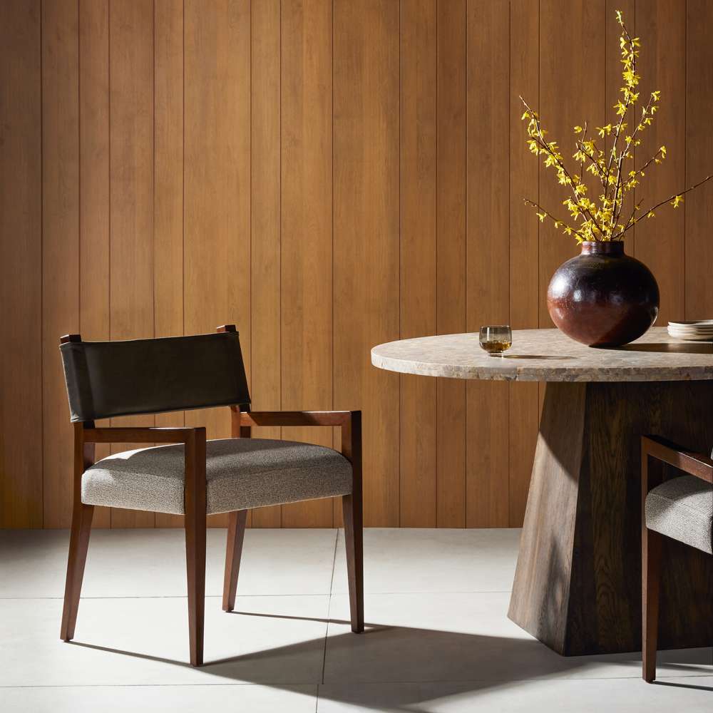 Four Hands - Berman - Ferris Dining Armchair-Nubuck Charcoal - 236325-001 veiw 2