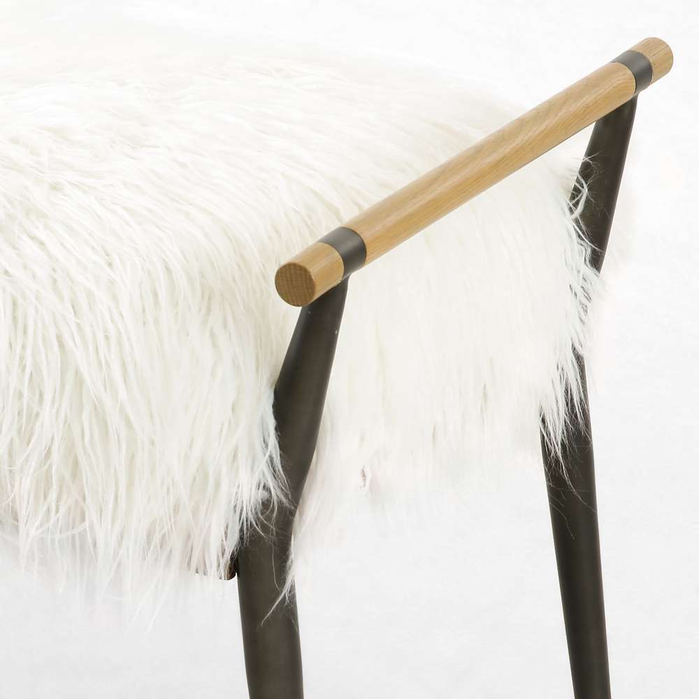 Four Hands - Charlotte Bench - Mongolian Cream Fur - 108543-003 veiw 2