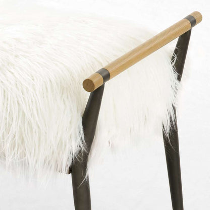 Four Hands - Charlotte Bench - Mongolian Cream Fur - 108543-003 veiw 2