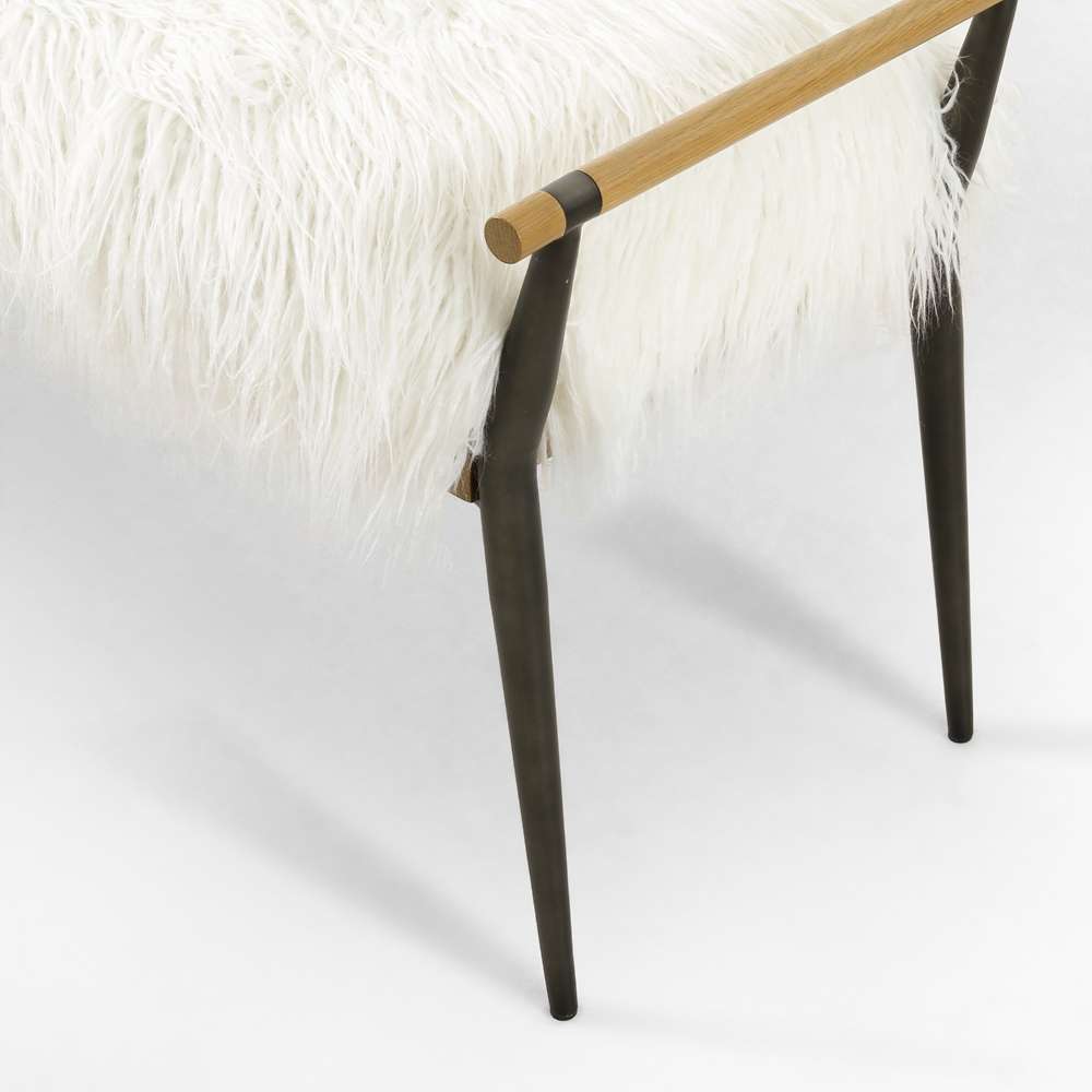 Four Hands - Charlotte Bench - Mongolian Cream Fur - 108543-003 veiw 3