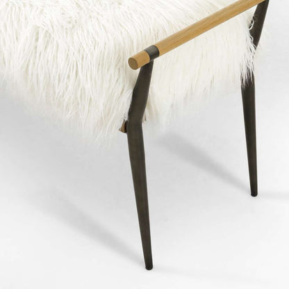Four Hands - Charlotte Bench - Mongolian Cream Fur - 108543-003 veiw 3