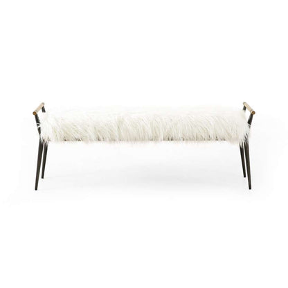 Four Hands - Charlotte Bench - Mongolian Cream Fur - 108543-003 veiw 5