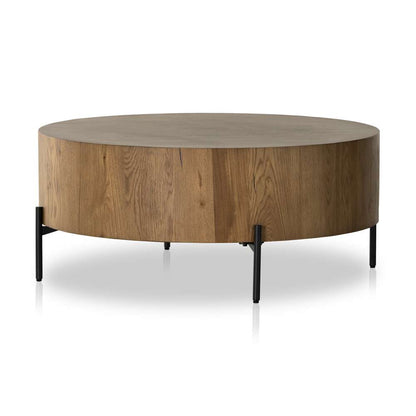 Four Hands - Eaton Drum Coffee Table - Amber Oak Resin - 228346-002 veiw 1