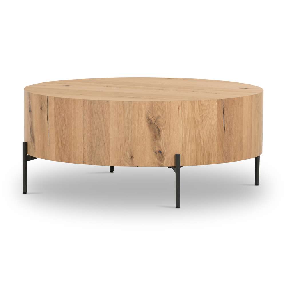Four Hands - Eaton Drum Coffee Table - Light Oak Resin - 228346-001 veiw 1