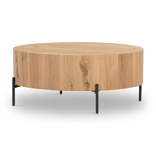 Four Hands - Eaton Drum Coffee Table - Light Oak Resin - 228346-001 veiw 1