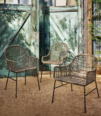 Four Hands - Bandera Outdoor Dining Chair Low Arm - Natural Black - JLAN-130 veiw 11