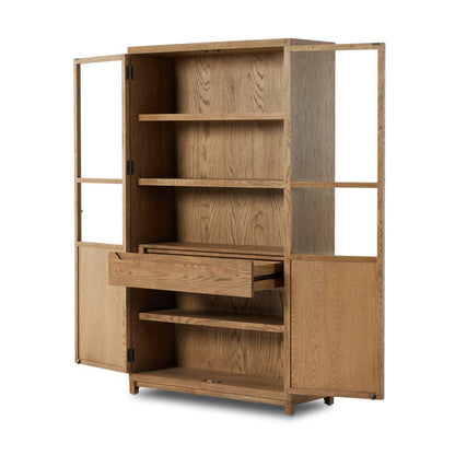 Four Hands - Irondale - Millie Panel & Glss Door Cabinet-Drifted - 235949-002 veiw 5