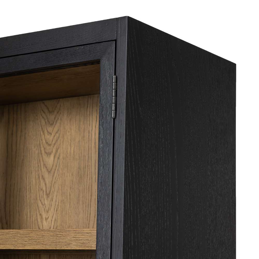 Four Hands - Irondale - Millie Panel & Glss Door Cabinet-Mtt Blk - 235949-001 veiw 4