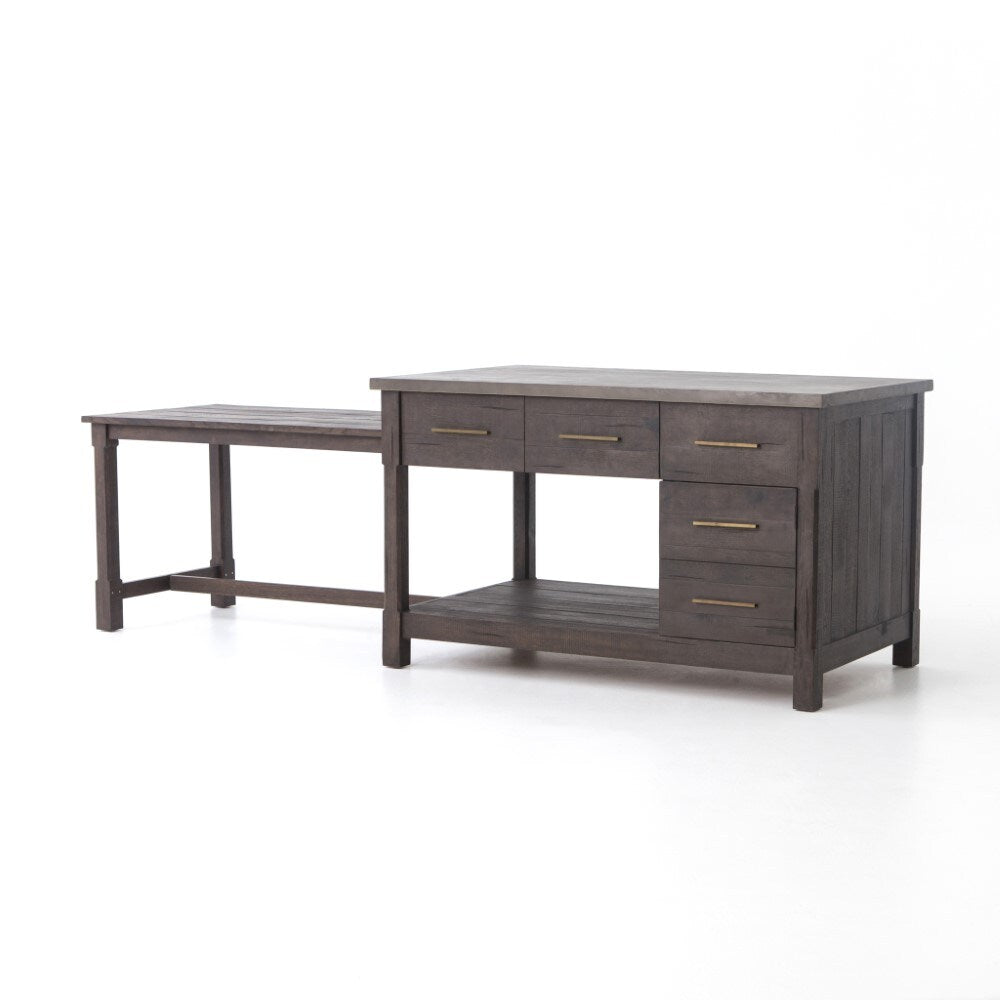 Four Hands - Ian Kitchen Island - Rubbed Black - VPTN-040 veiw 1