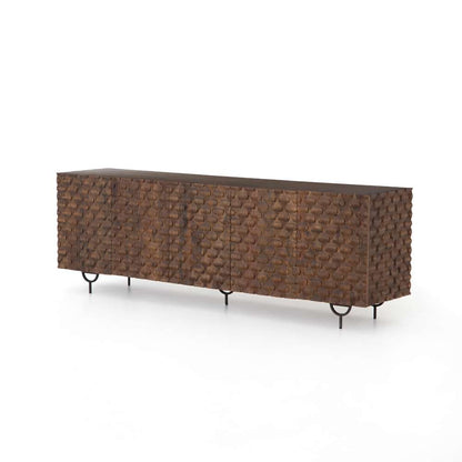Four Hands - Rio Media Console - Round Cut Antique Brwn - 106421-004 veiw 1