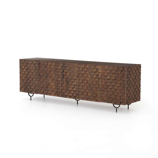 Four Hands - Rio Media Console - Round Cut Antique Brwn - 106421-004 veiw 1