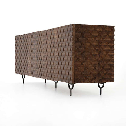 Four Hands - Rio Media Console - Round Cut Antique Brwn - 106421-004 veiw 3