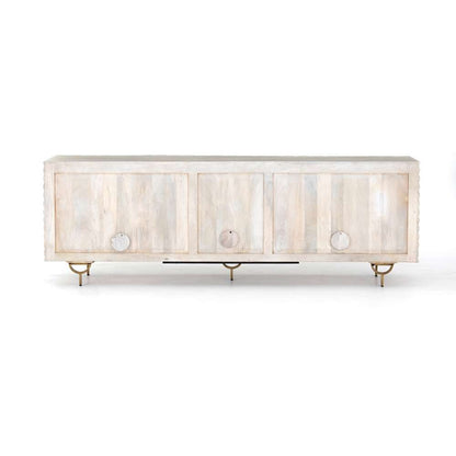 Four Hands - Rio Media Console - Round Cut White Wash - 106421-005 veiw 2