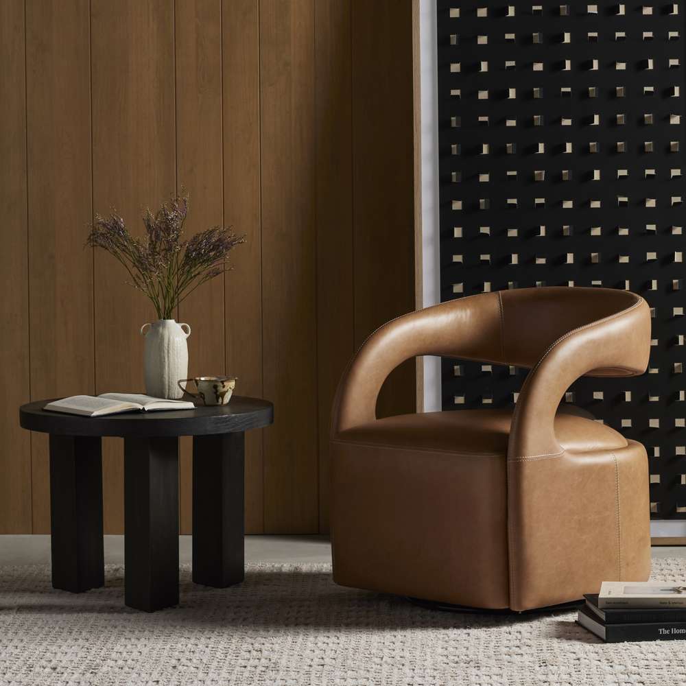 Four Hands - Townsend - Hawkins Swivel Chair-Sonoma Butterscotch - 236091-001 veiw 6