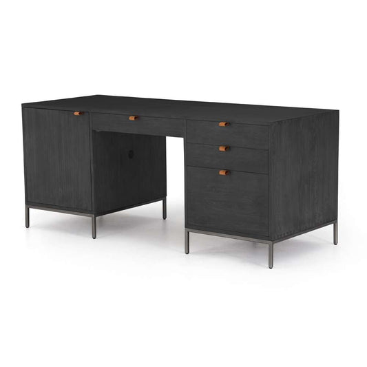 Four Hands - Trey Executive Desk - Black Wash Poplar - 223816-002 veiw 1