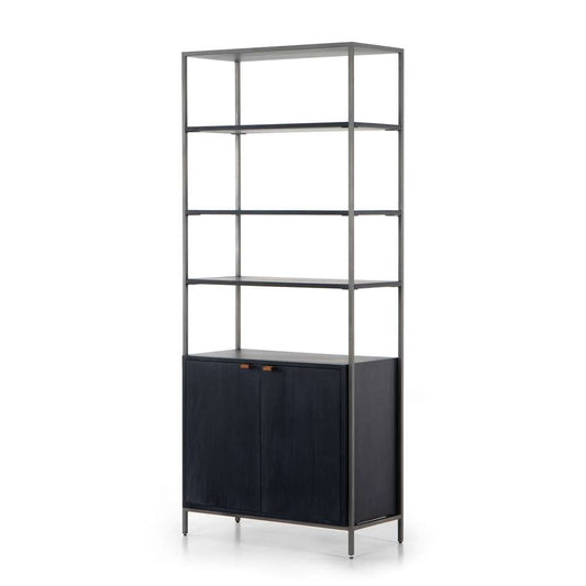 Four Hands - Trey Modular Wide Bookcase - Black Wash - 223961-002 veiw 1