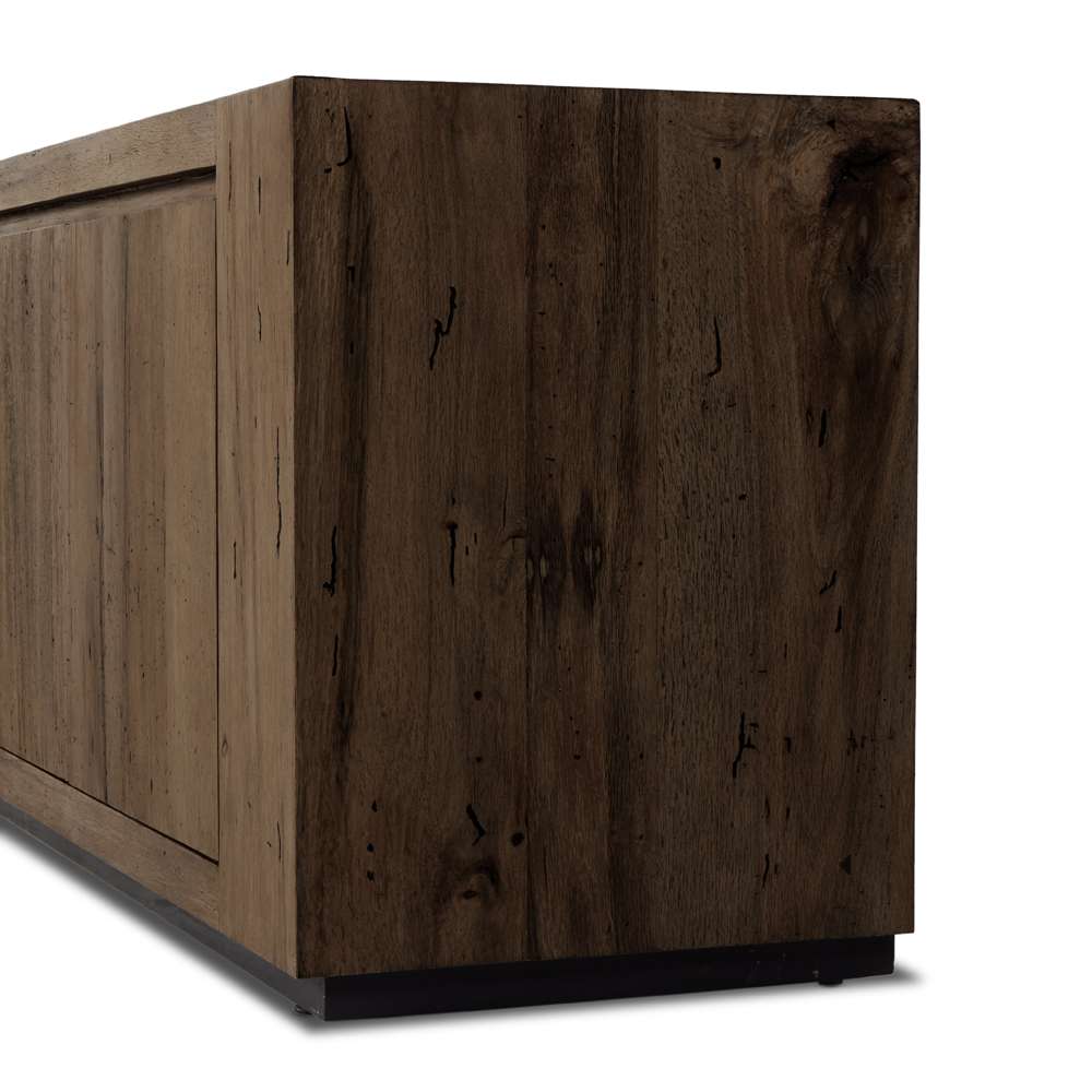 Four Hands - Wesson - Abaso Media Console-Ebony Rustic Wormwd - 239400-002 veiw 6