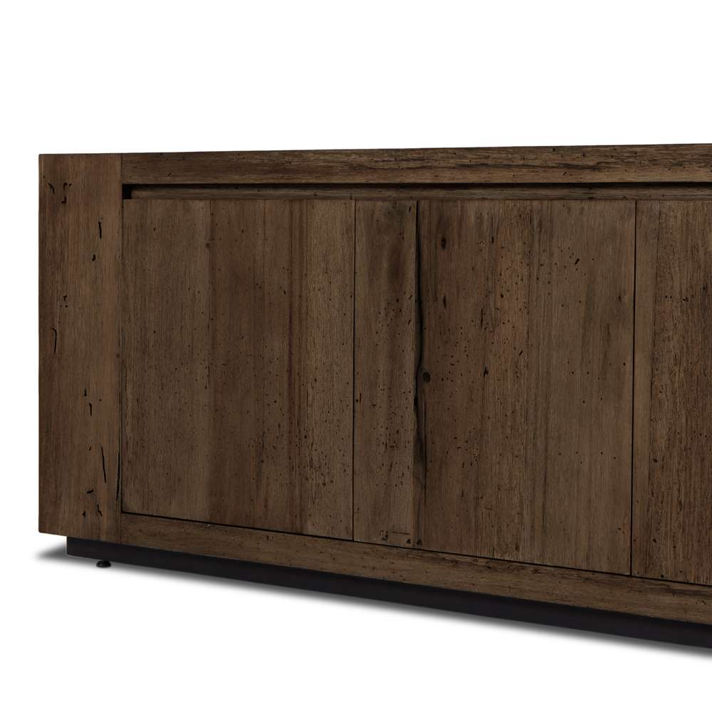 Four Hands - Wesson - Abaso Media Console-Ebony Rustic Wormwd - 239400-002 veiw 7