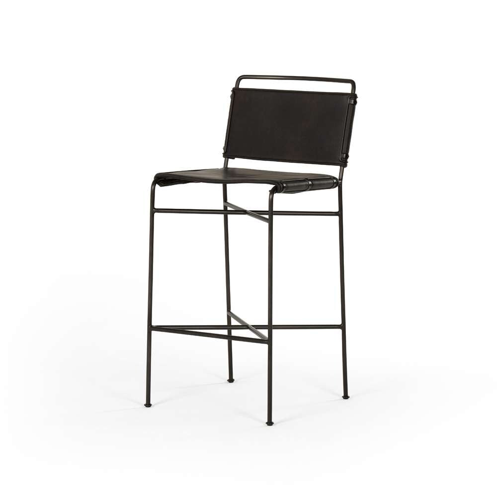 Four Hands - Wharton Stool - Distressed Black - Bar - 105861-024 veiw 1
