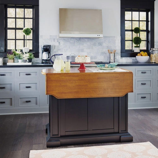 Homestyles Furniture - Americana Black Kitchen Island - 5003-94 veiw 1