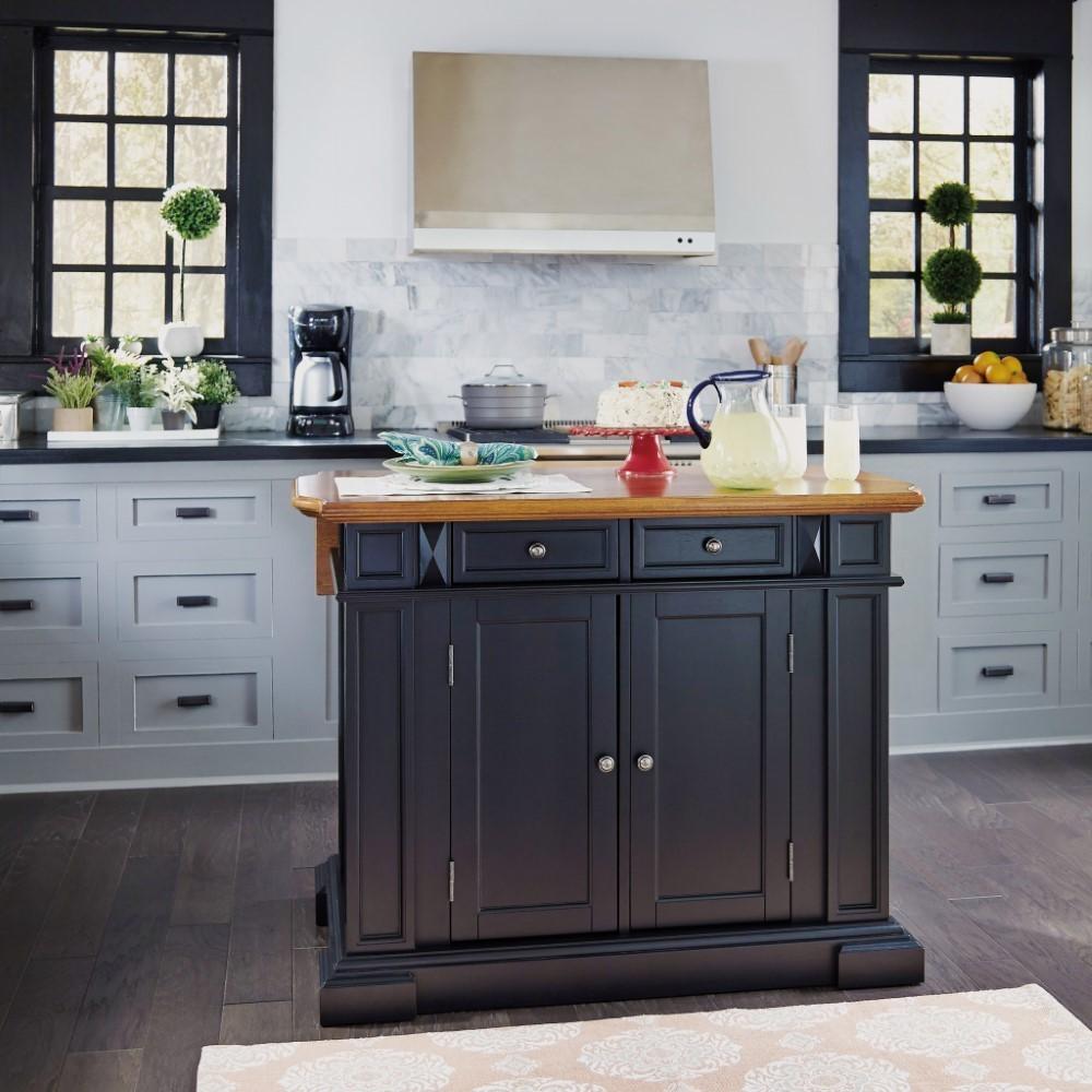 Homestyles Furniture - Americana Black Kitchen Island - 5003-94 veiw 3