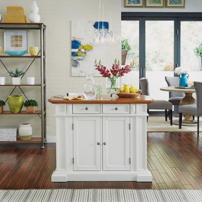 Homestyles Furniture - Americana White Kitchen Island - 5002-94 veiw 5