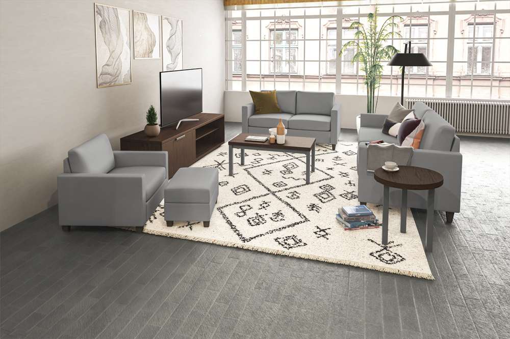 Homestyles Furniture - Dylan Chair and Ottoman in Gray - 2001-18-FB02 veiw 3