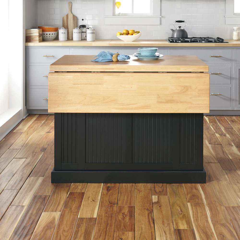 Homestyles - Nantucket Black Kitchen Island with maple-finished solid wood top - 5033-94N veiw 3