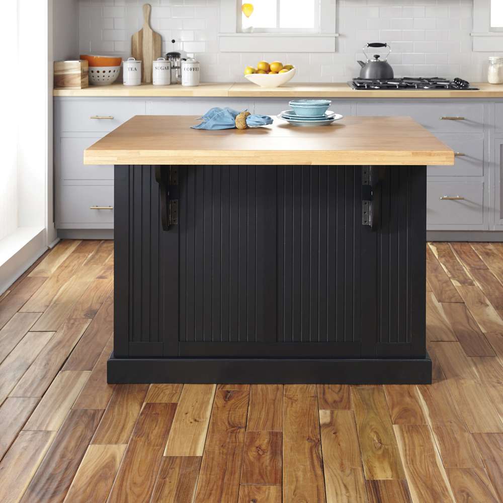 Homestyles - Nantucket Black Kitchen Island with maple-finished solid wood top - 5033-94N veiw 4