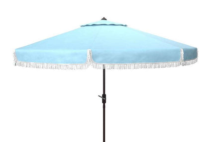 Safavieh - Fabia Fringe 9Ft Crank Umbrella - Baby Blue - White - PAT8008U veiw 1