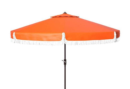 Safavieh - Fabia Fringe 9Ft Crank Umbrella - Orange - PAT8008O veiw 1