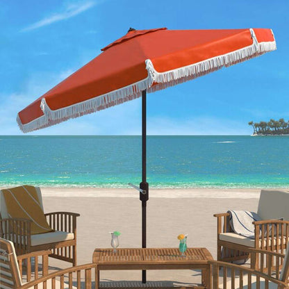 Safavieh - Fabia Fringe 9Ft Crank Umbrella - Orange - PAT8008O veiw 2