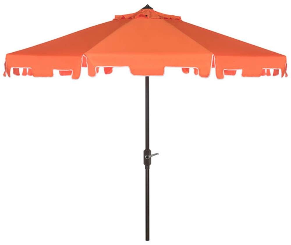 Safavieh - Zimmerman 9 Ft Market Umbrella - Orange - White - PAT8000G veiw 1