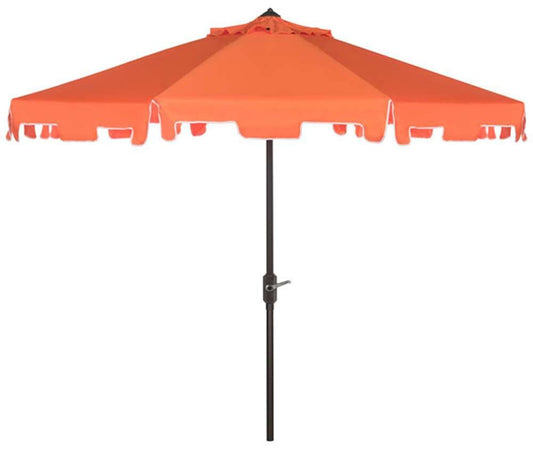 Safavieh - Zimmerman 9 Ft Market Umbrella - Orange - White - PAT8000G veiw 1