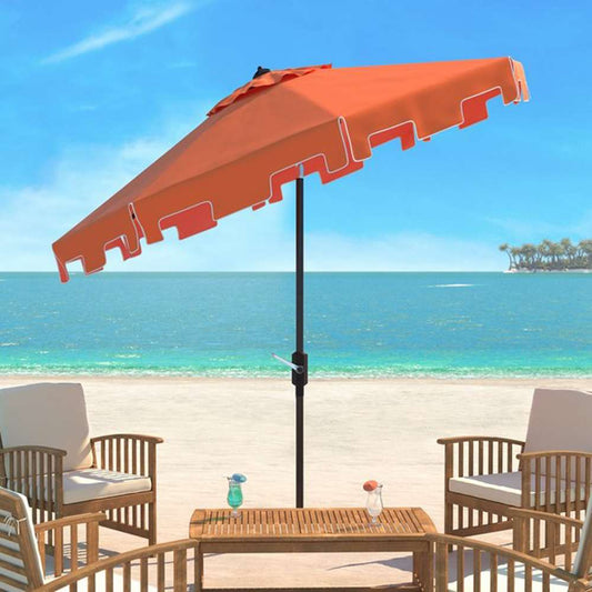 Safavieh - Zimmerman 9 Ft Market Umbrella - Orange - White - PAT8000G veiw 2