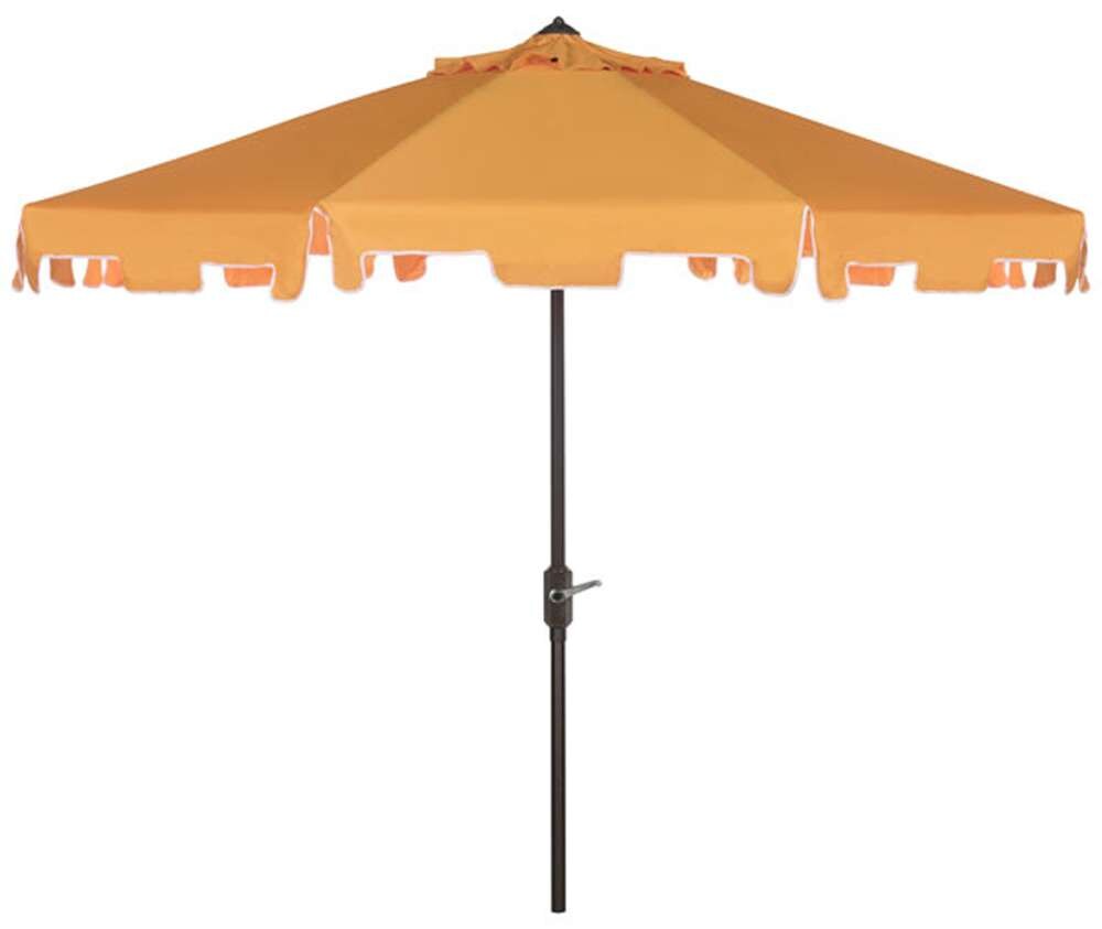Safavieh - Zimmerman 9 Ft Market Umbrella - Yellow - White - PAT8000F veiw 1